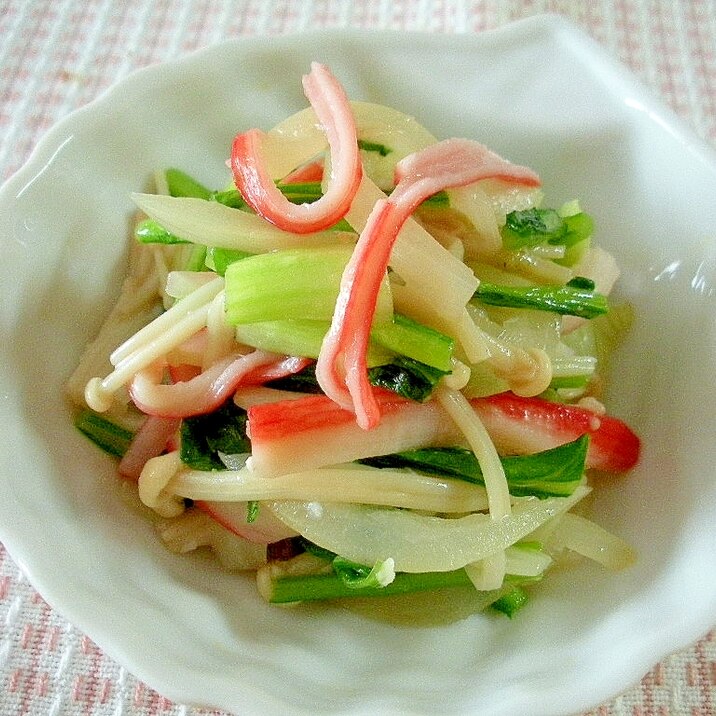 ☆青菜とカニカマの塩糀ソテー柚子コショウ風味☆